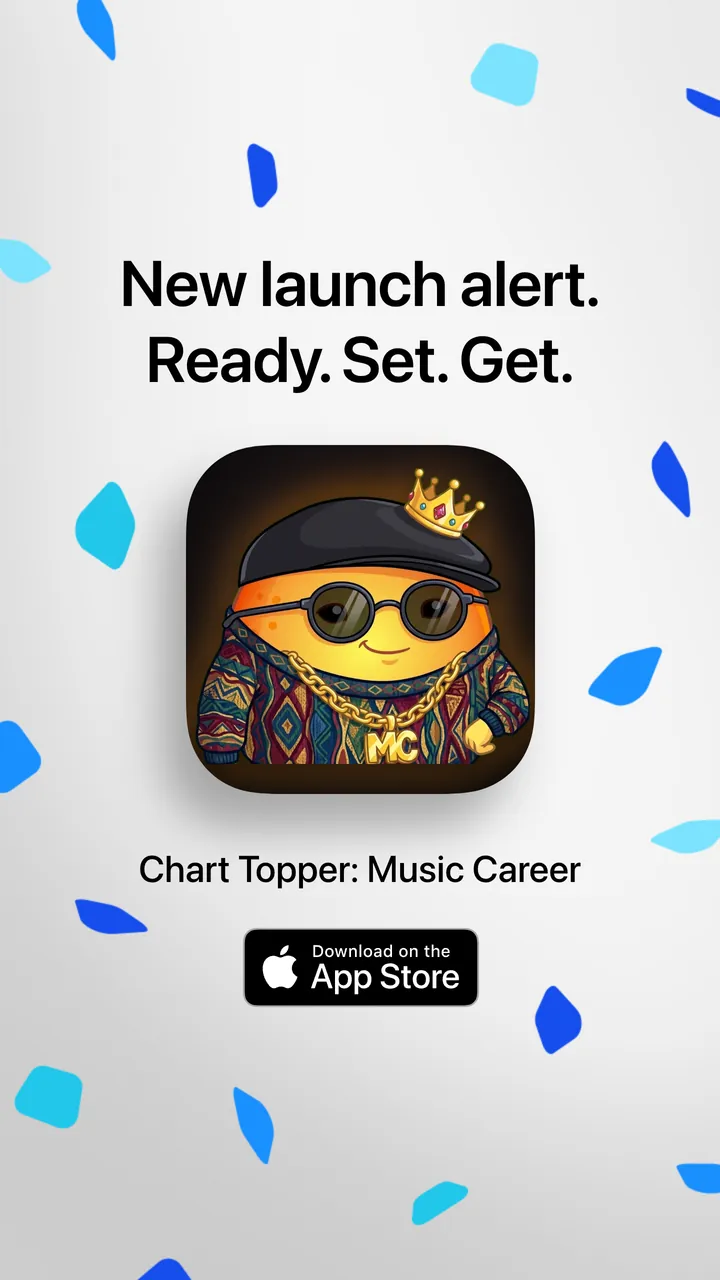 Portrait banner: Chart Topper launch artwork, 720 by 1280 pixels